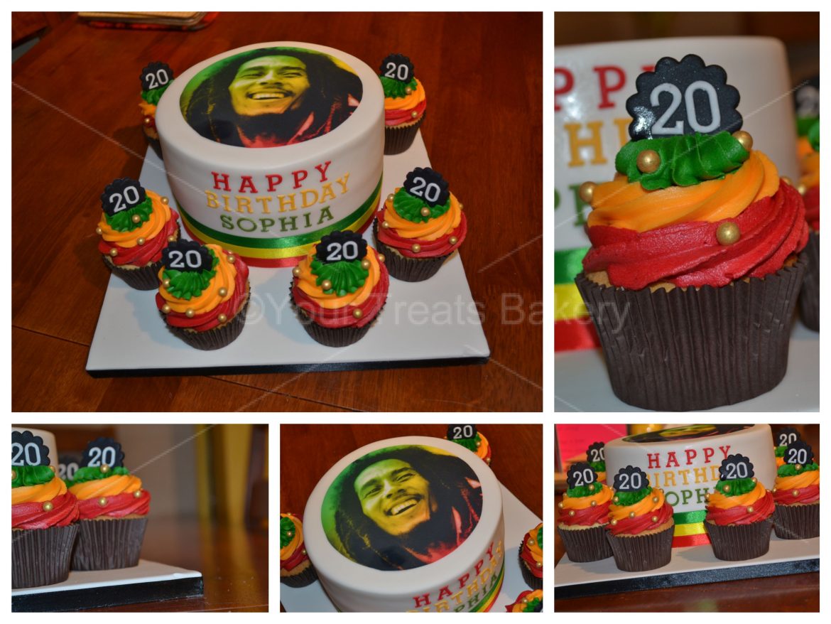 Bob Marley Cake and Cupcakes
