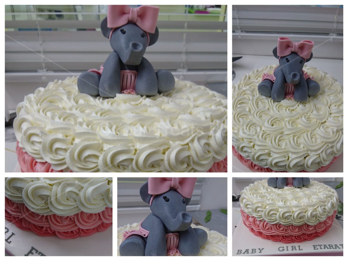 Elephant Rose Swirl Cake