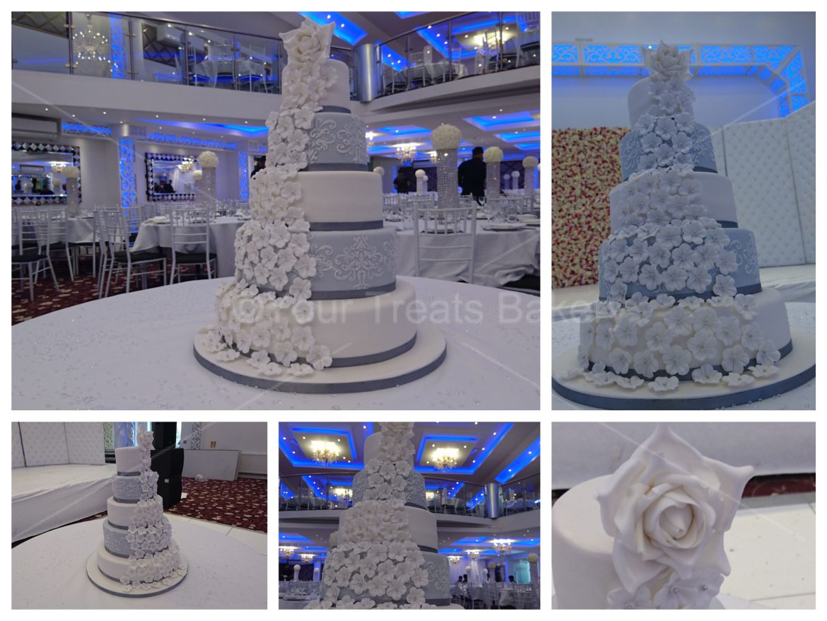Floral Cascadence Wedding Cake