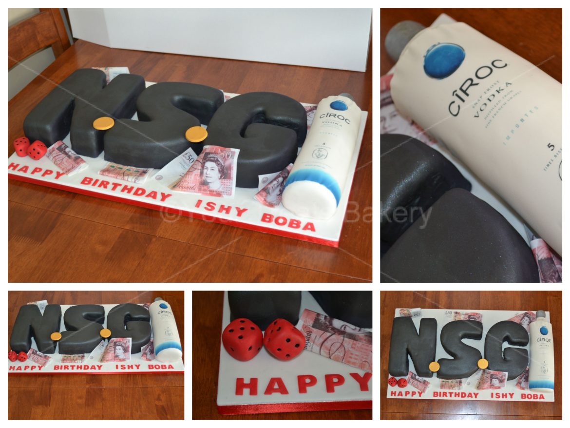 Money Dice Letter Cake