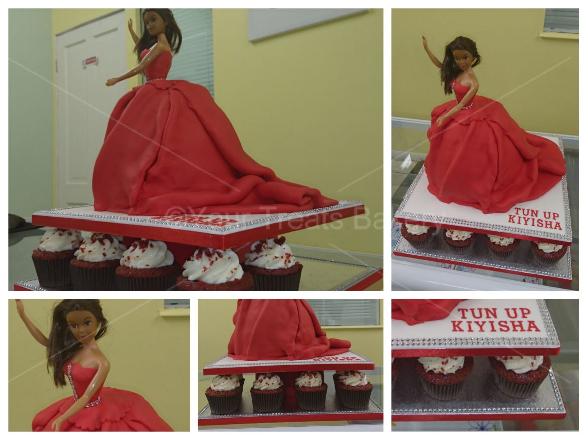 Red Princess Dress Cake