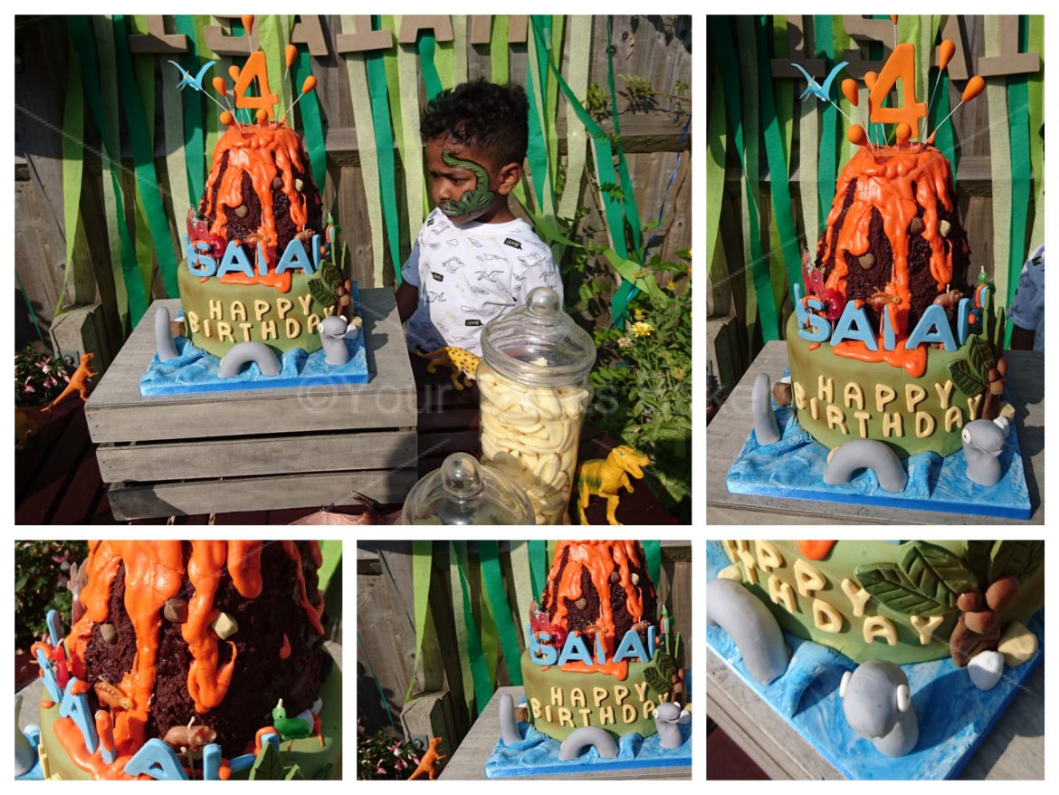 Volcano Dinosaur Cake