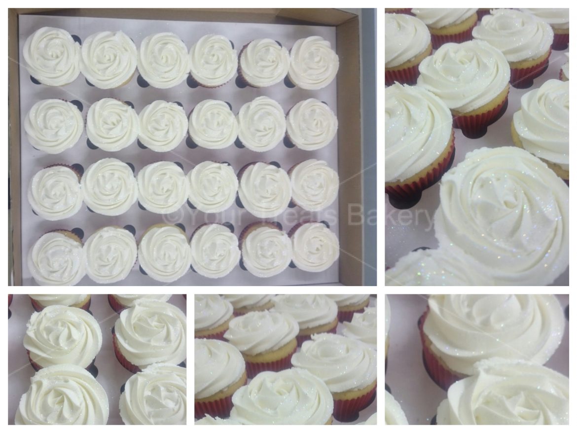 White Rose Swirls Cupcakes